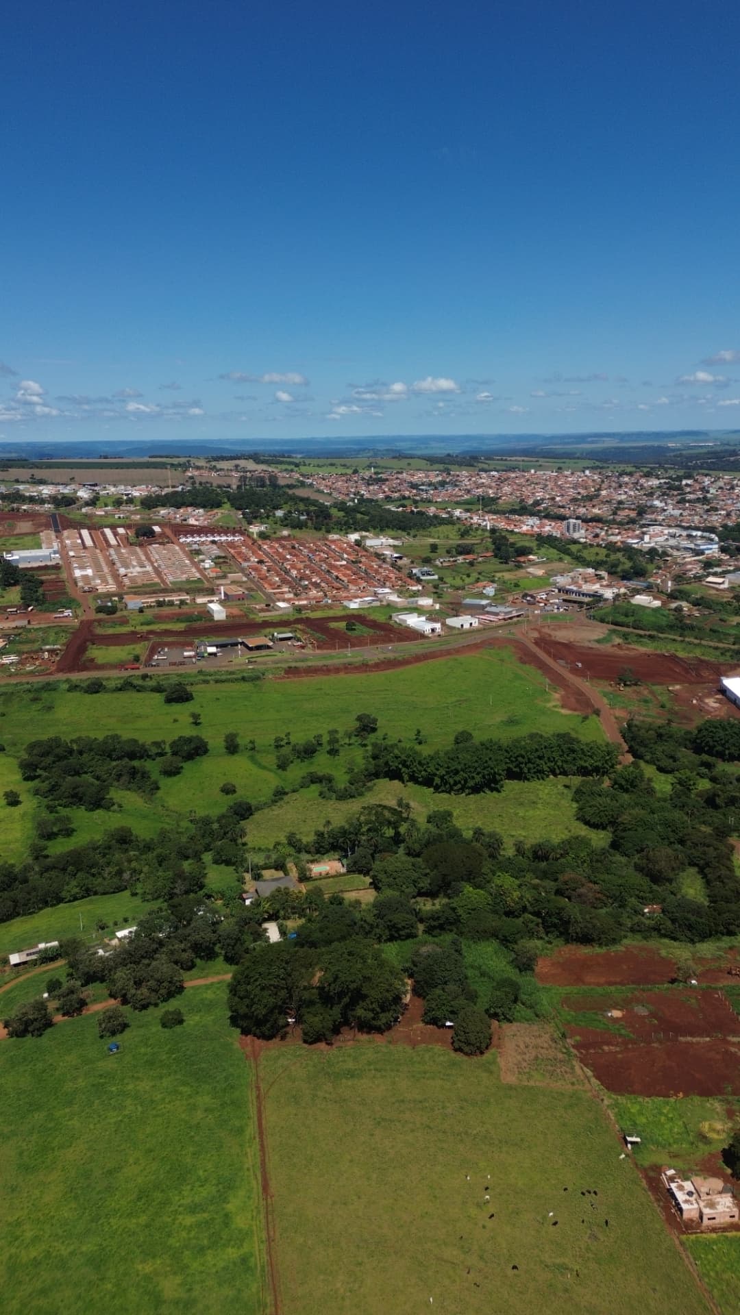 Vista aérea da região do Parque das Flores em Sacramento-MG